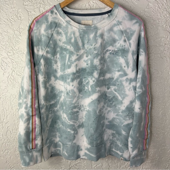 Rip Curl | Twin Fin Tie Dye Striped Logo Crewneck Sweatshirt Size XS - Picture 4 of 13